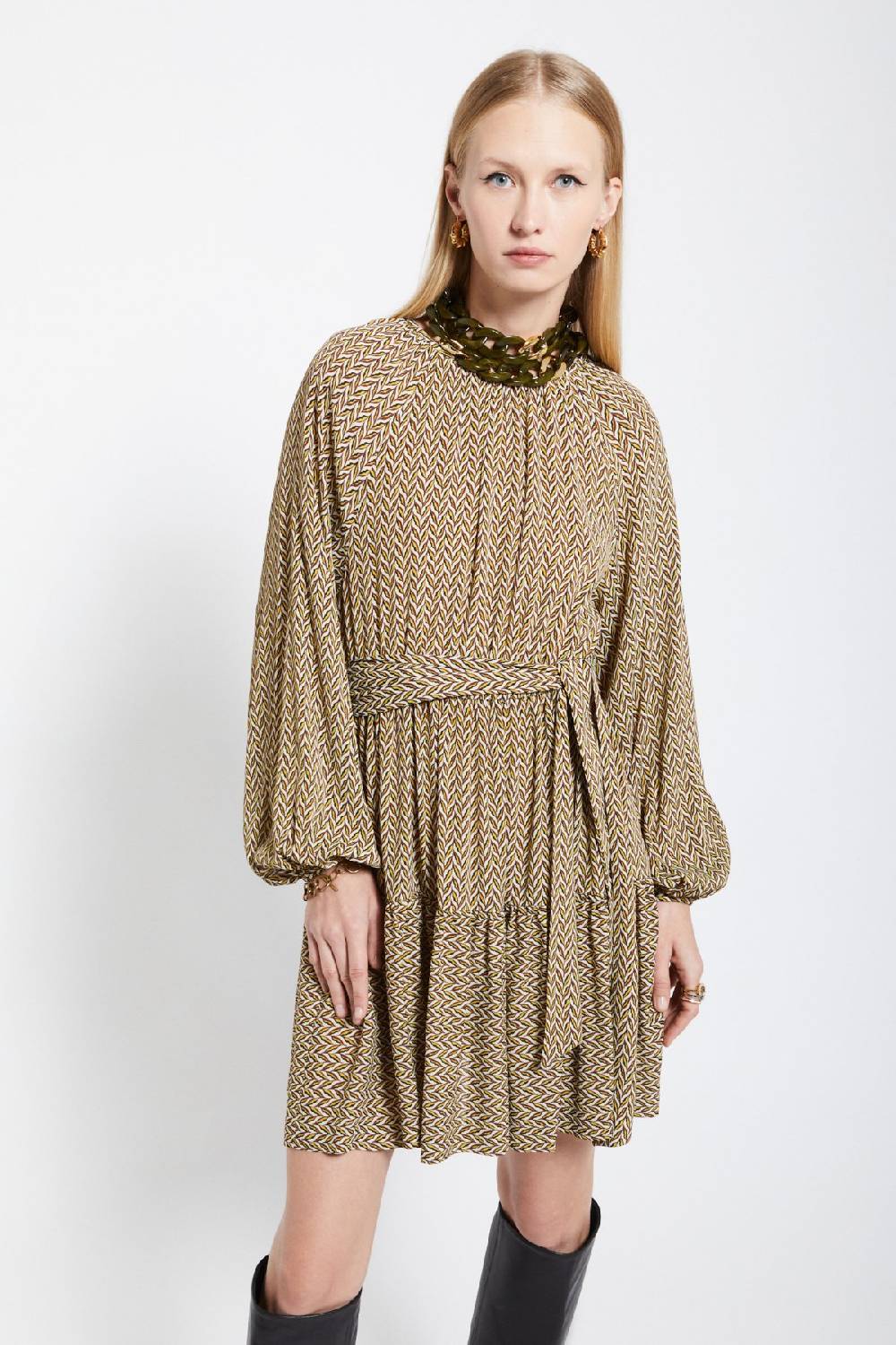 ottod'Ame Viscose short dress with sash In Vendita