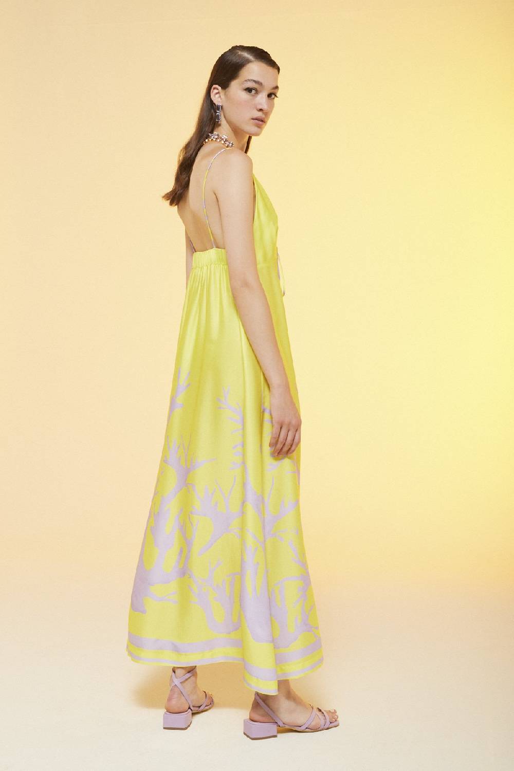 ottod'Ame Printed viscose fluid long dress Hotsell
