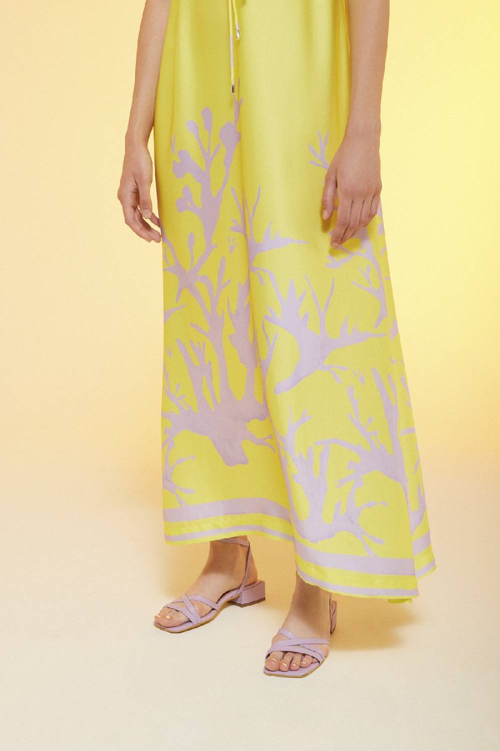 ottod'Ame Printed viscose fluid long dress Hotsell