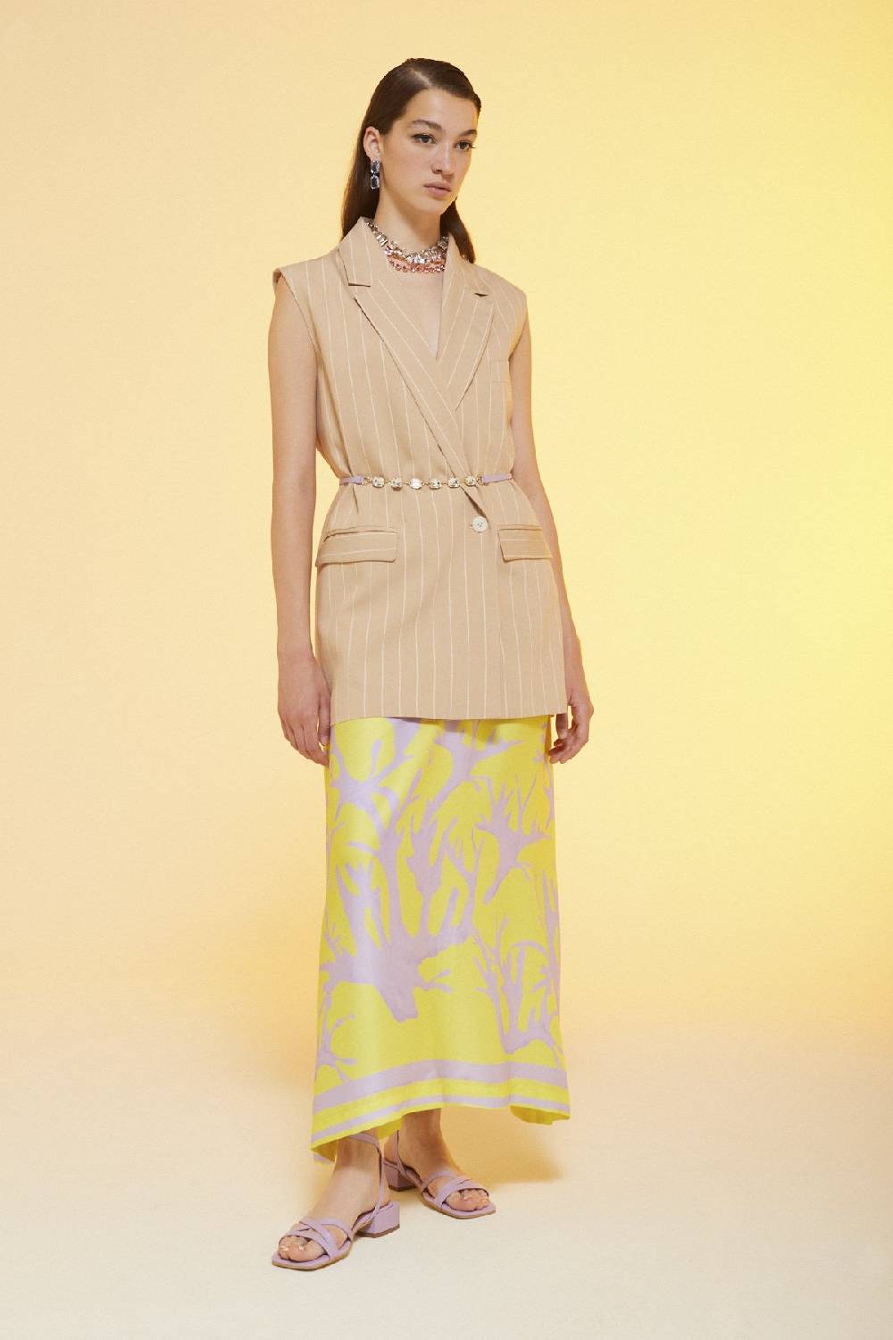 ottod'Ame Printed viscose fluid long dress Hotsell