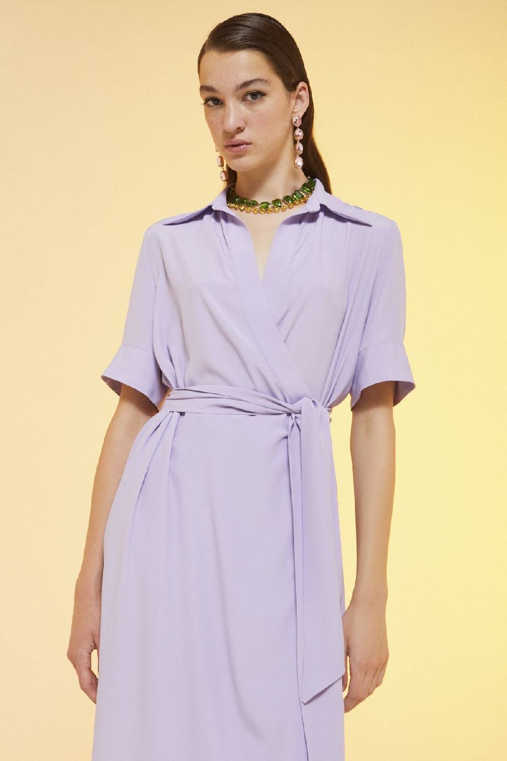 ottod'Ame Silk blend fluid long dress Vendita Calda