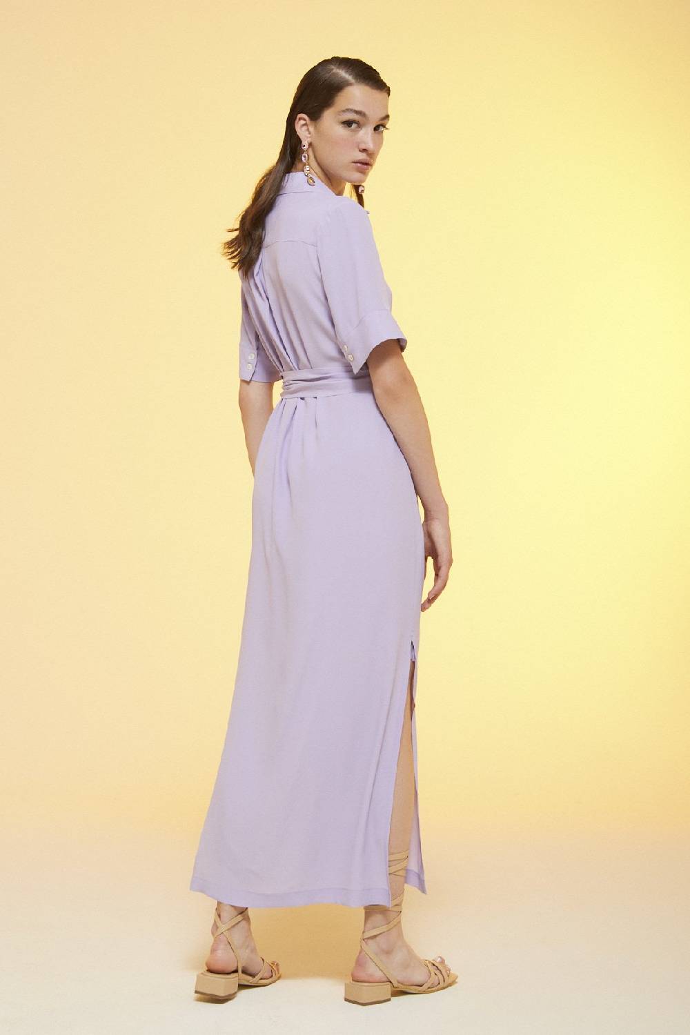 ottod'Ame Silk blend fluid long dress Vendita Calda
