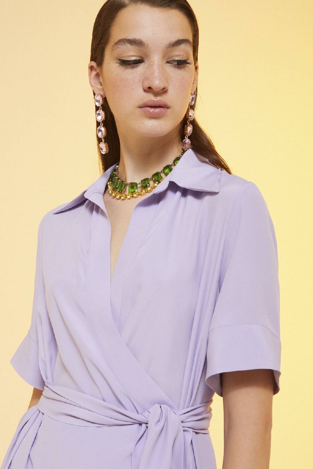 ottod'Ame Silk blend fluid long dress Vendita Calda