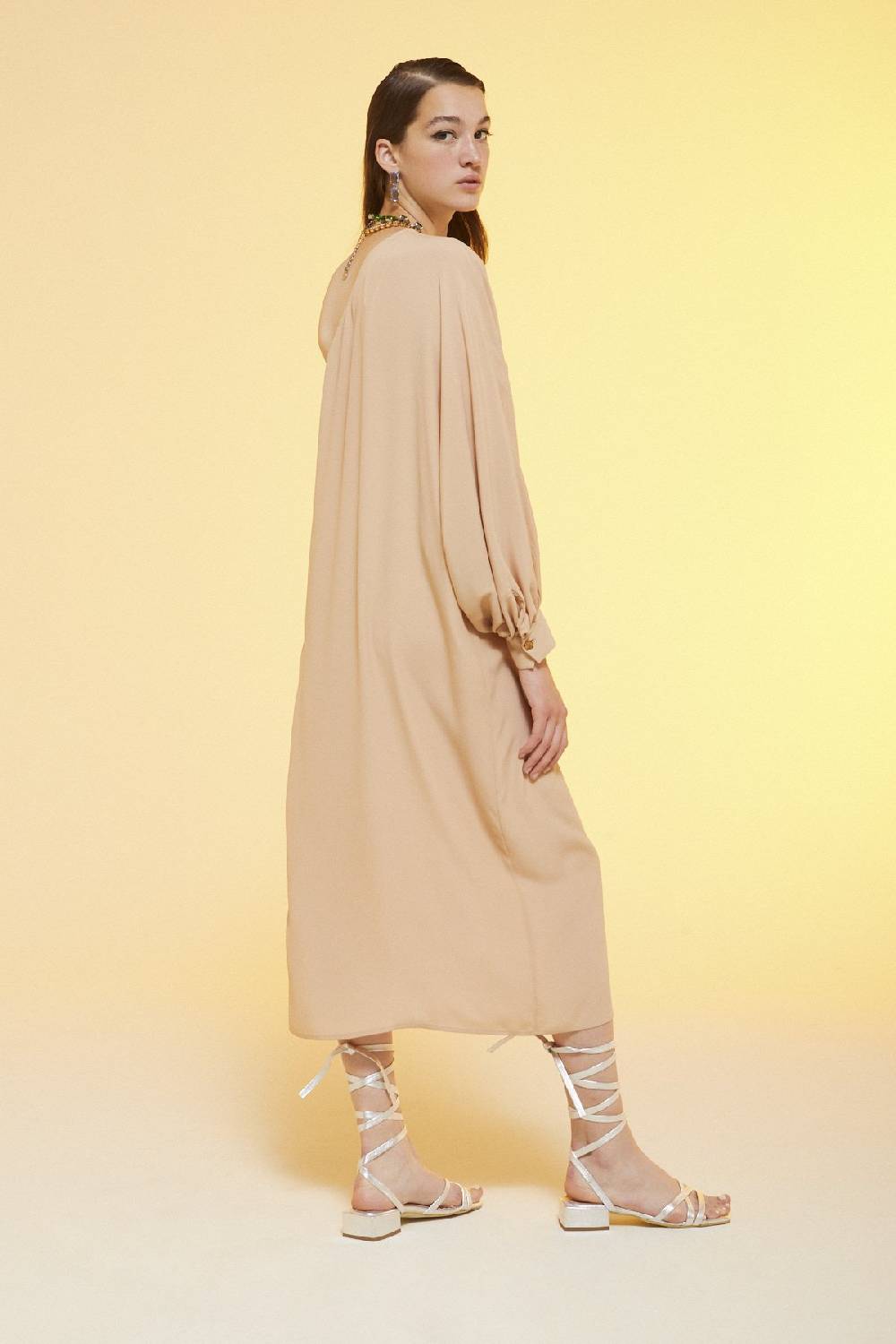 ottod'Ame Silk blend fluid dress Saldi Di Fabbrica
