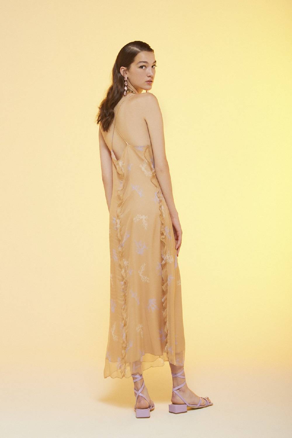 ottod'Ame Silk long dress In Linea