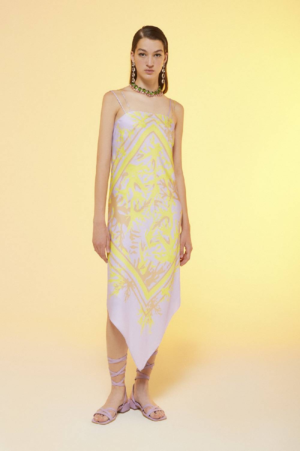 ottod'Ame Printed viscose sarong dress Pezzi Unici