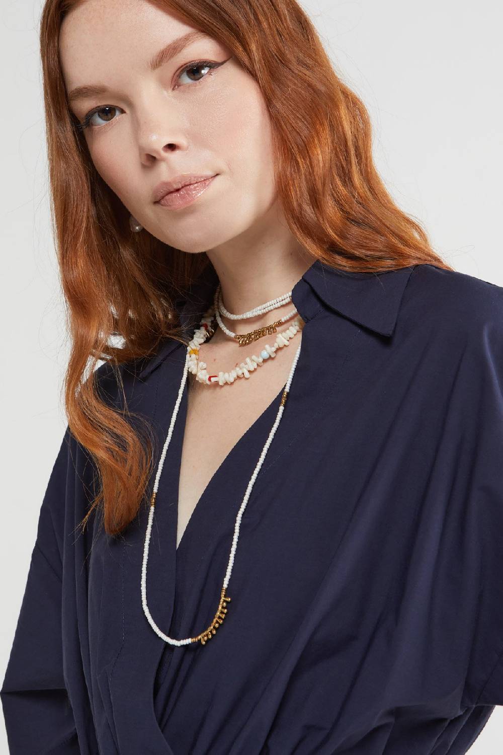 ottod'Ame Poplin midi dress with drawstring Convenienza