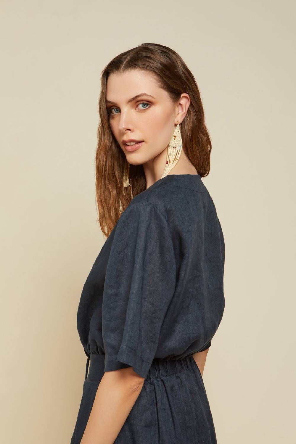 ottod'Ame Linen shirt with drawstring Presa