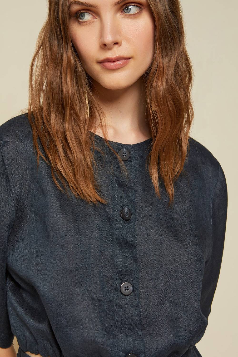 ottod'Ame Linen shirt with drawstring Presa
