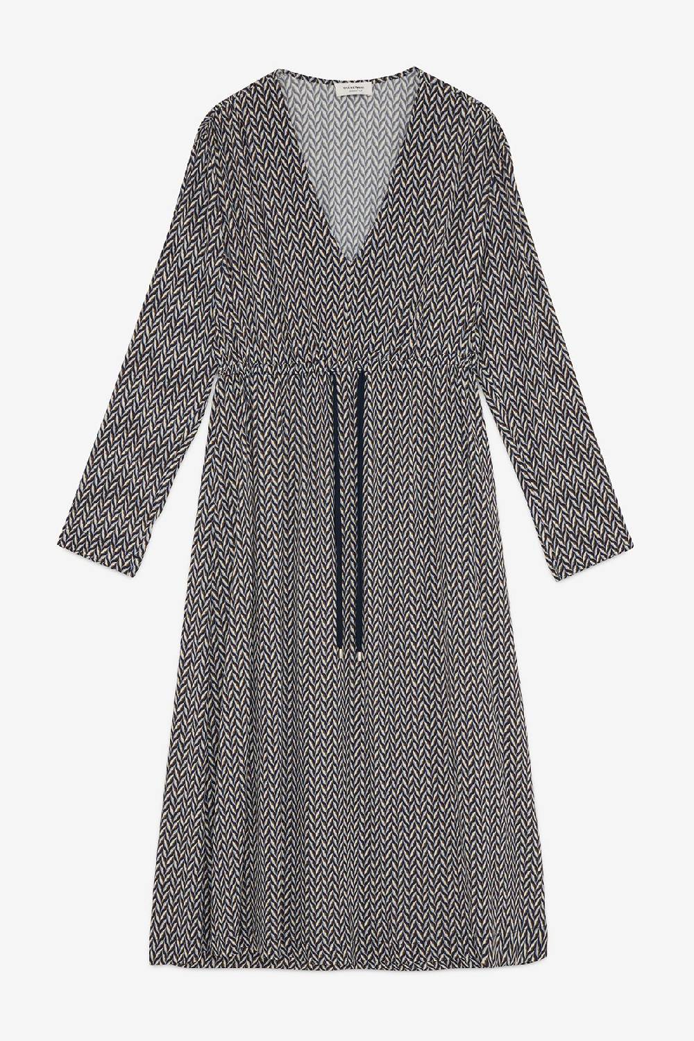 ottod'Ame Viscose midi dress with drawstring In Vendita