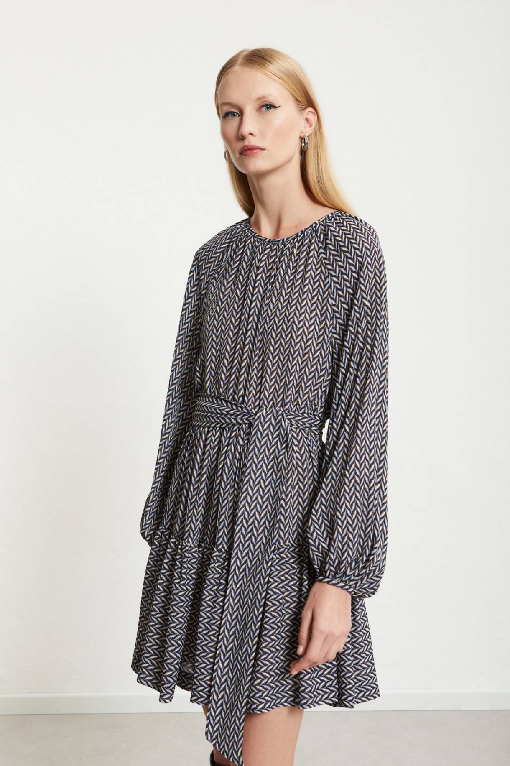 ottod'Ame Viscose short dress with sash Hotsell