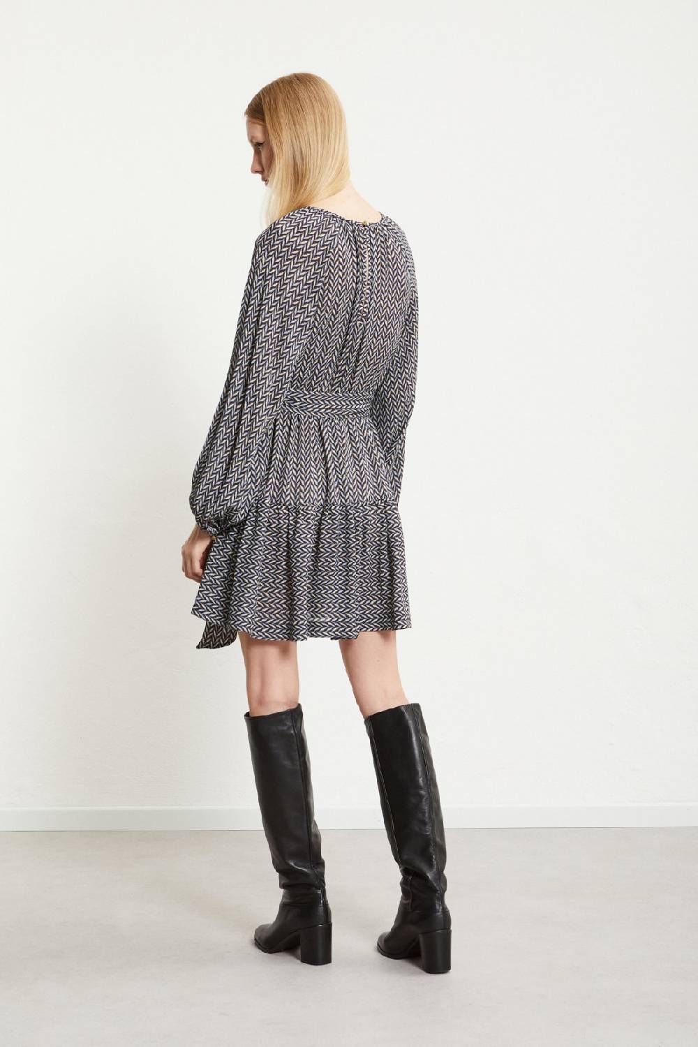 ottod'Ame Viscose short dress with sash Hotsell