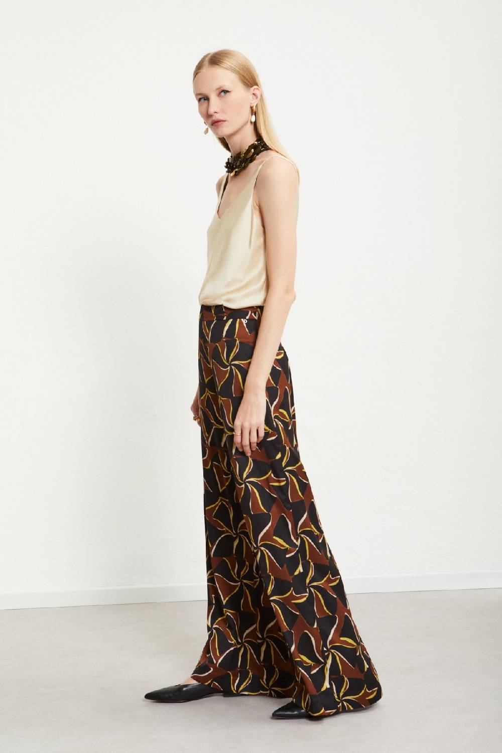 ottod'Ame Viscose palazzo trousers Saldi Di Fabbrica