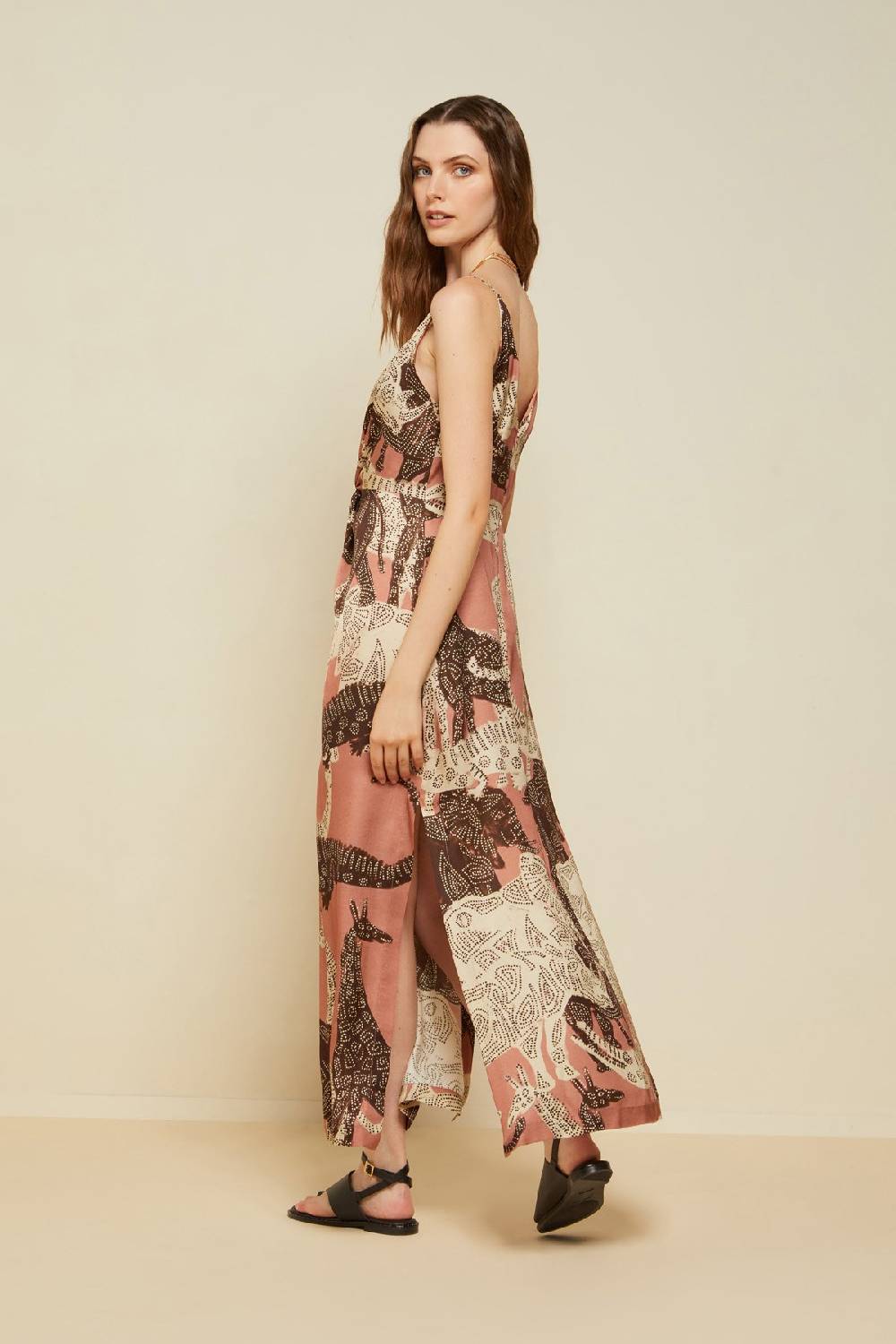 ottod'Ame Viscose long dress with criss-cross Promozione