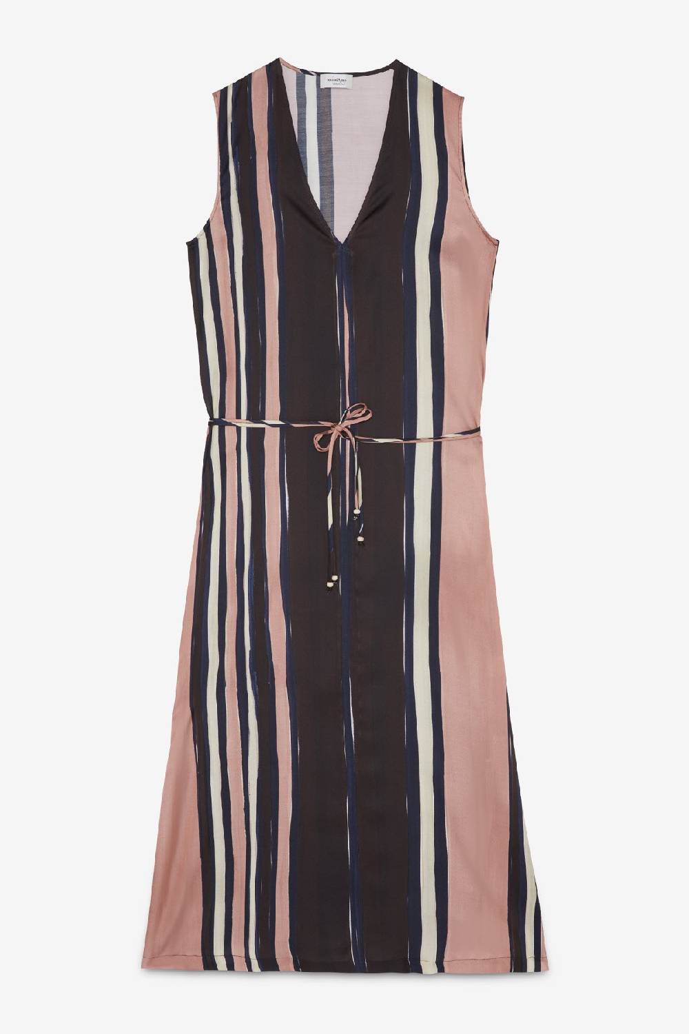 ottod'Ame Sleeveles viscose long dress with belt Soddisfazione Garantita
