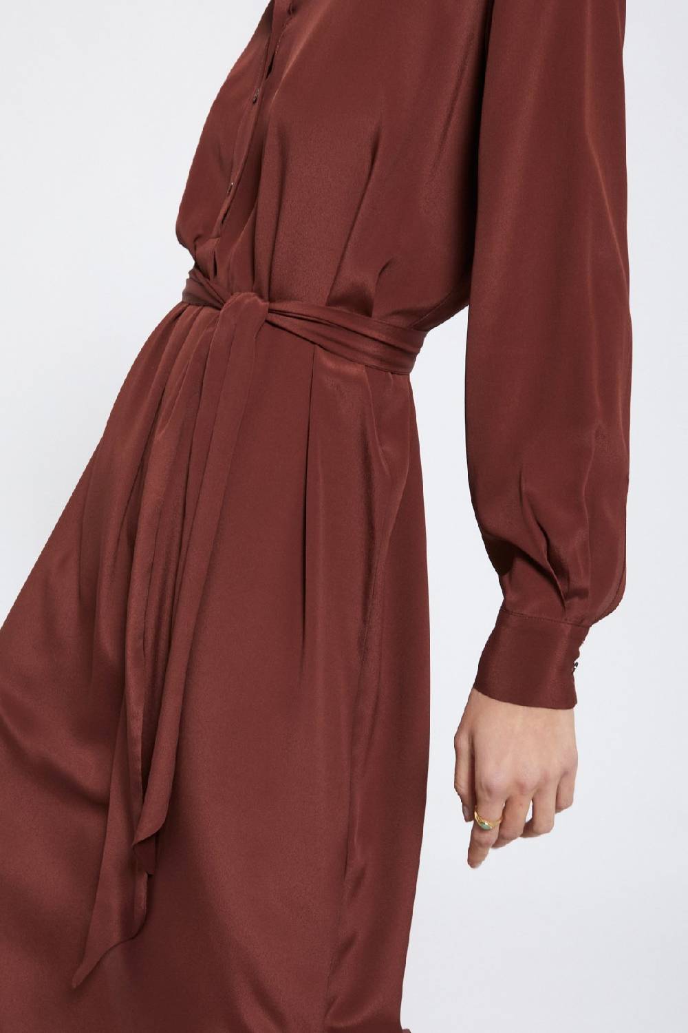 ottod'Ame Silk-blend midi dress with sash Fino Al -60%