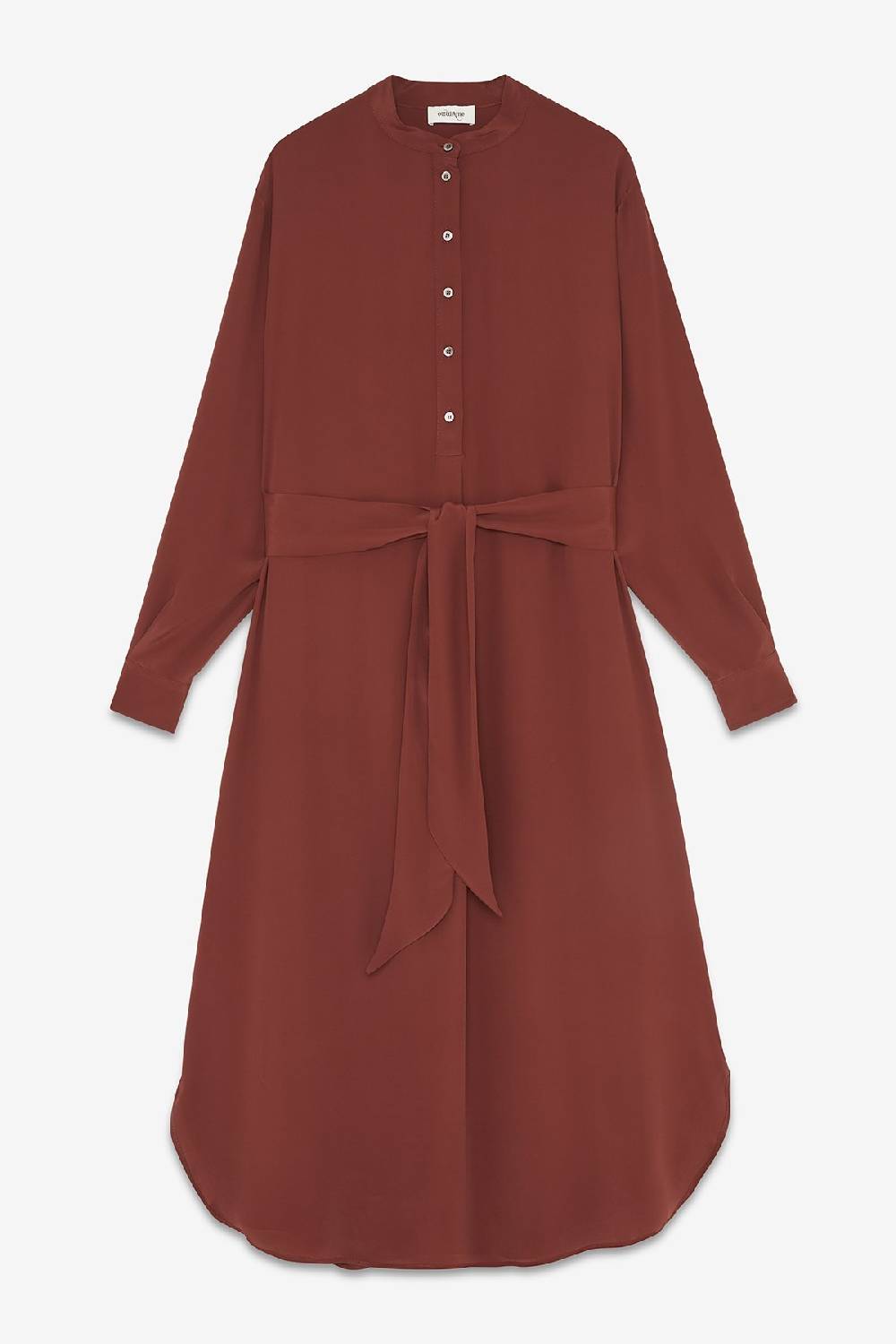 ottod'Ame Silk-blend midi dress with sash Fino Al -60%