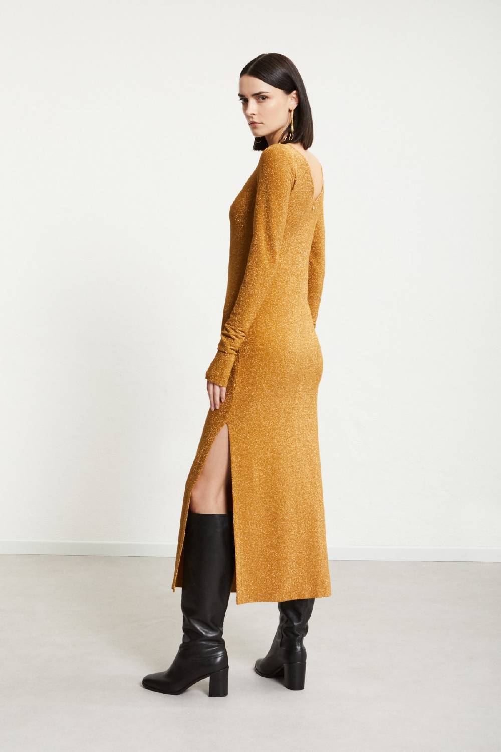ottod'Ame Viscose long dress with lurex Sottocosto