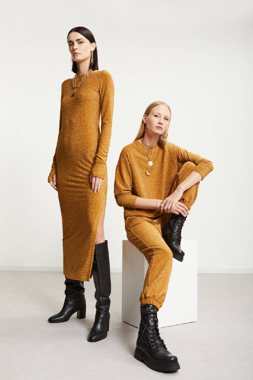 ottod'Ame Viscose long dress with lurex Sottocosto