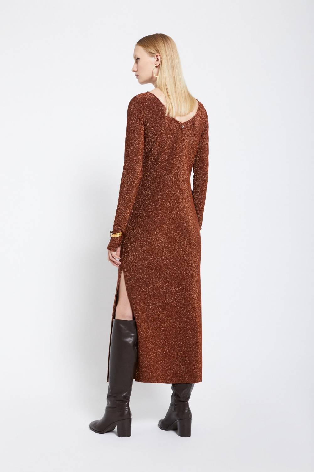 ottod'Ame Viscose long dress with lurex Presa