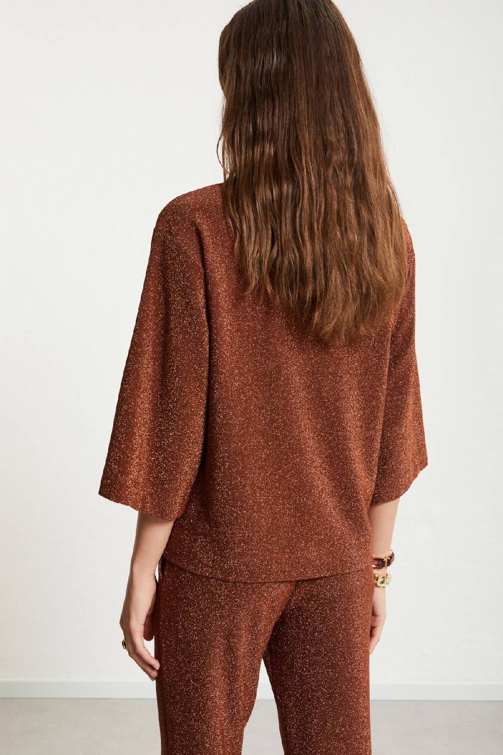 ottod'Ame Viscose blouse with lurex and flared sleeves Offerta