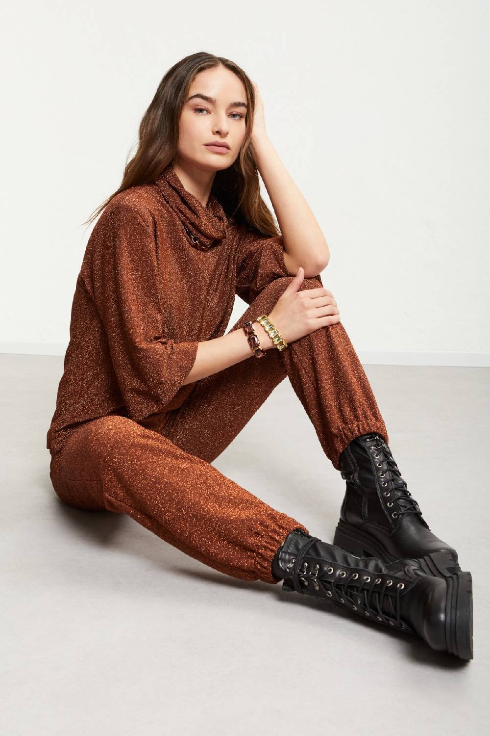 ottod'Ame Viscose trousers with lurex Economico