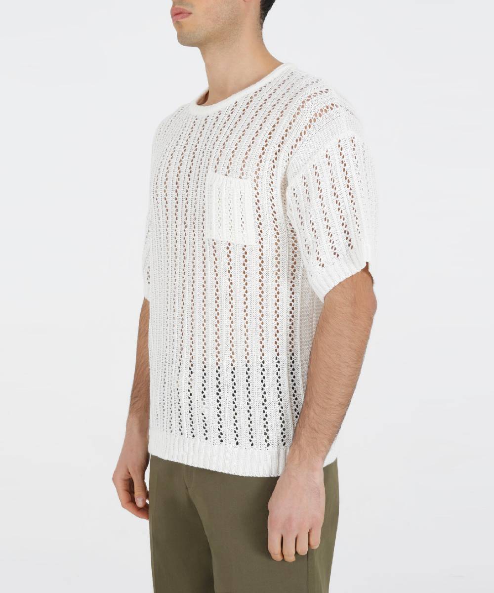 Over D MAGLIA PARICOLLO CON TRAFORI Consegna Veloce