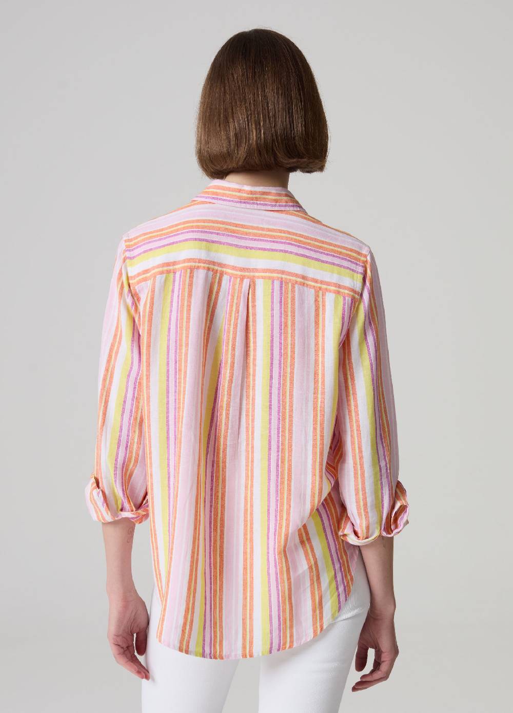 Ovs Camicia in lino e viscosa a righe multicolor Promozione Limitata