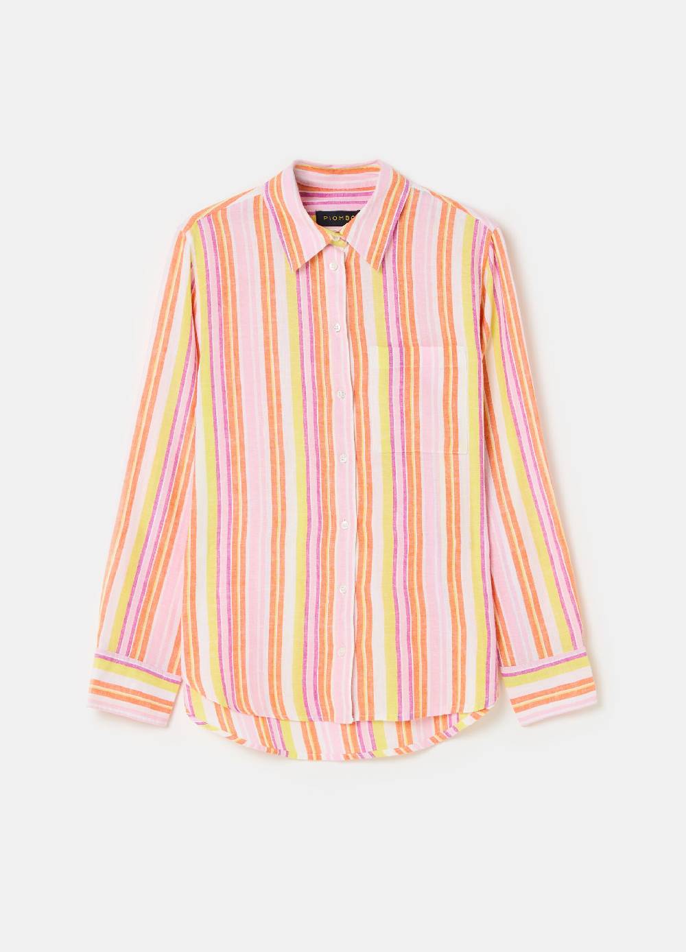 Ovs Camicia in lino e viscosa a righe multicolor Promozione Limitata