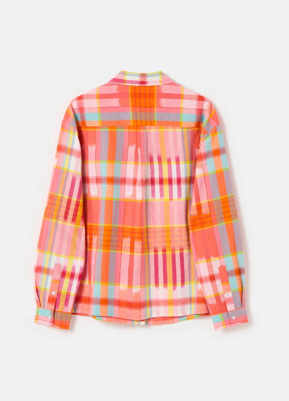 Ovs Camicia in cotone e lino fantasia check Fino Al -60%