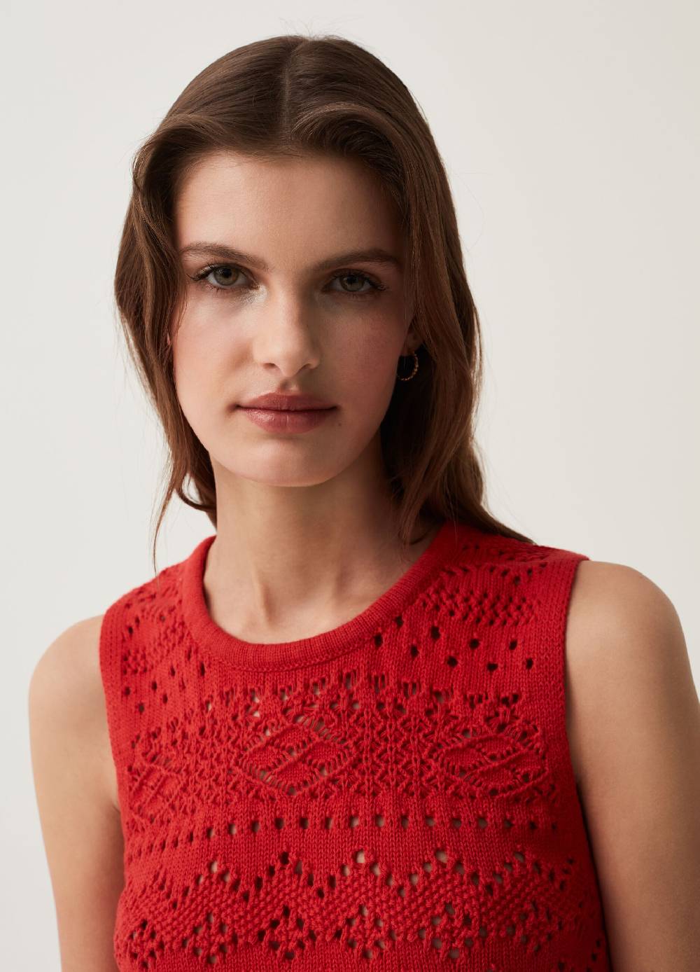 Ovs Tank top in cotone crochet Sottocosto