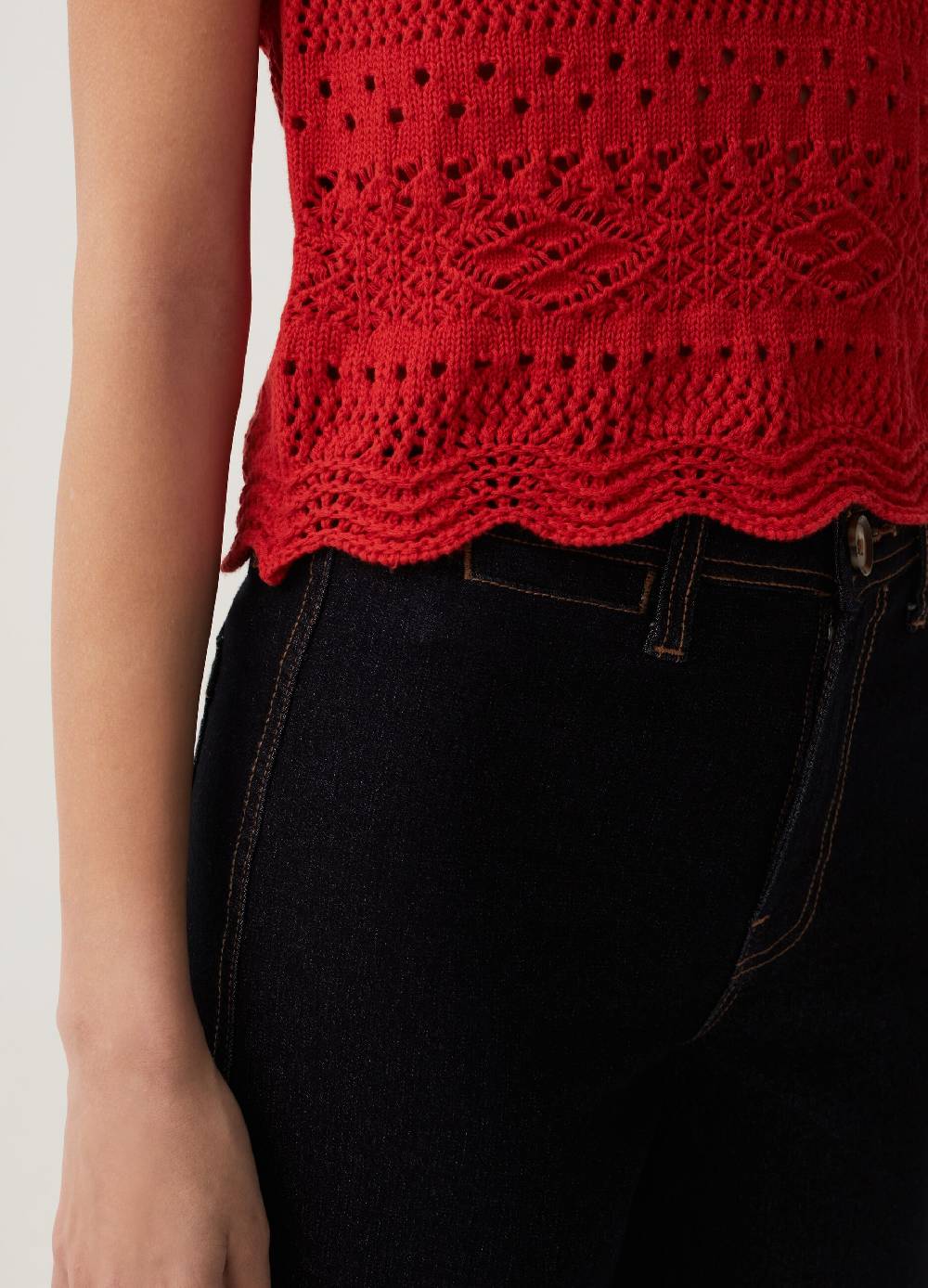 Ovs Tank top in cotone crochet Sottocosto