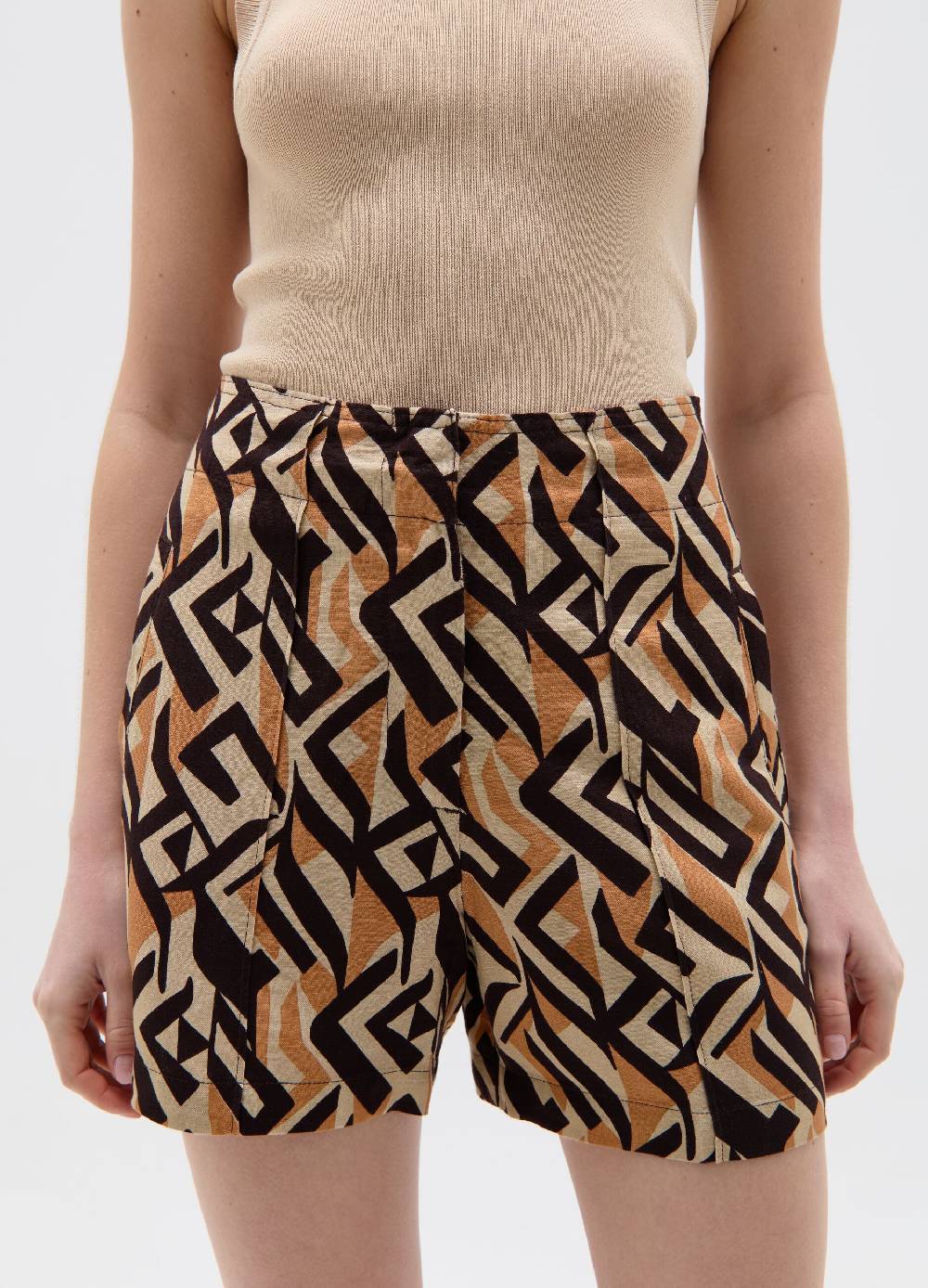 Ovs Shorts in lino e viscosa con pinces Presa