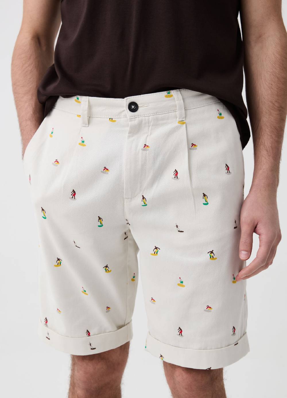 Ovs Bermuda chino con stampa surf Vendite Flash