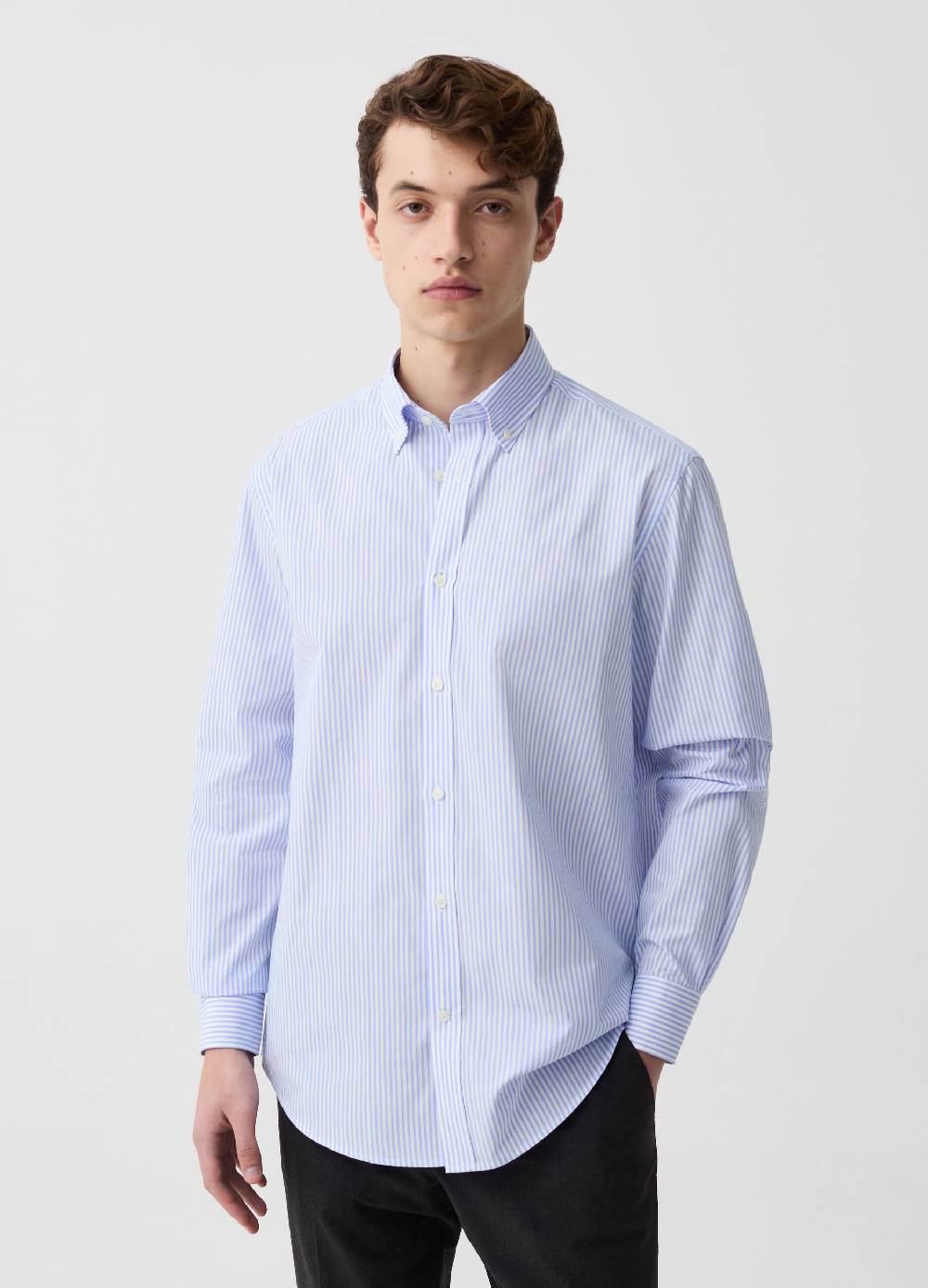 Ovs Camicia regular fit easy iron a righe Nuovo