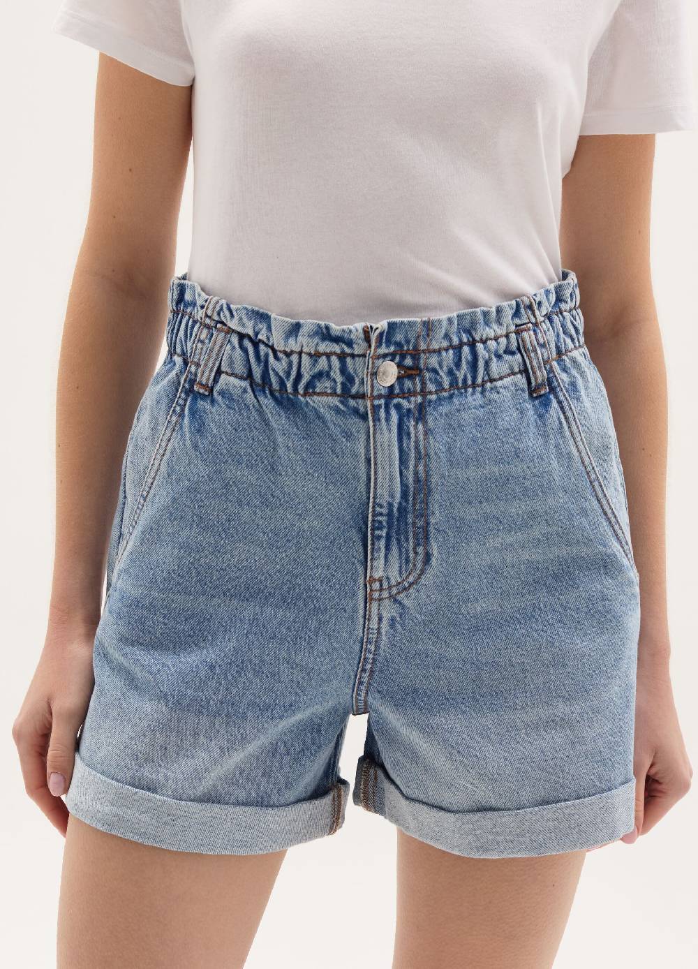 Ovs Shorts paper bag in denim Vendita