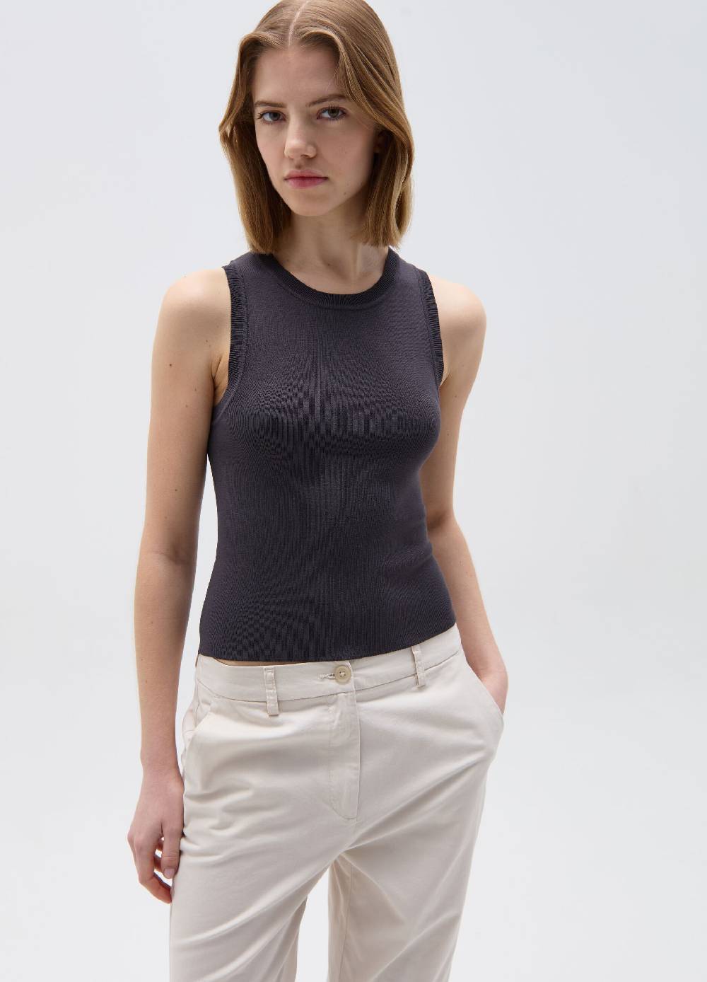 Ovs Tank top in crêpe tinta unita Pezzi Unici