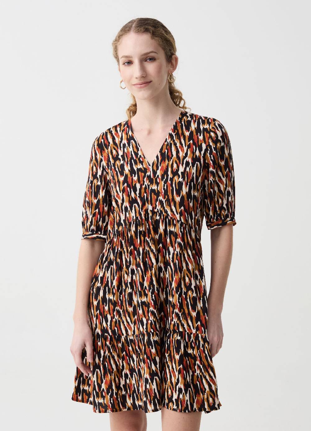 Ovs Vestito corto a balze con scollo a V Convenienza