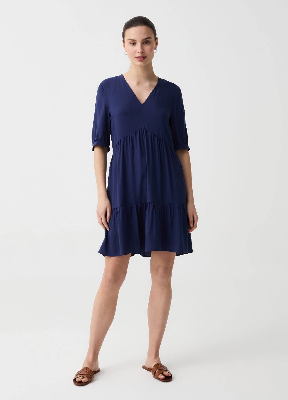 Ovs Vestito corto a balze con scollo a V In Vendita