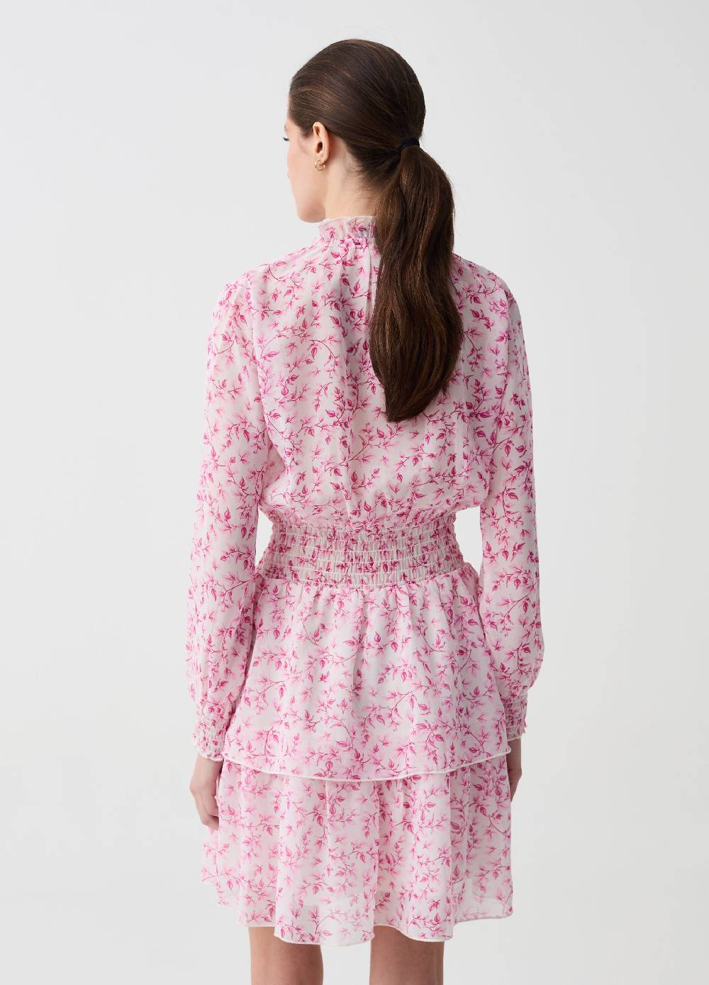 Ovs Abito corto a balze con stampa foliage Saldi