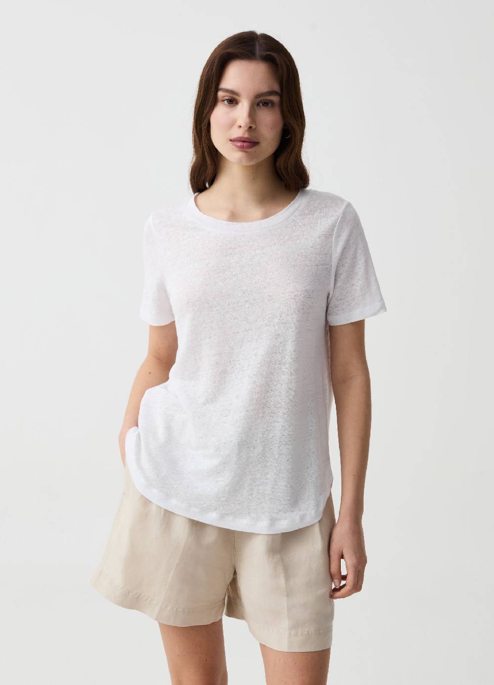 Ovs T-shirt in lino con scollo rotondo I Più Venduti