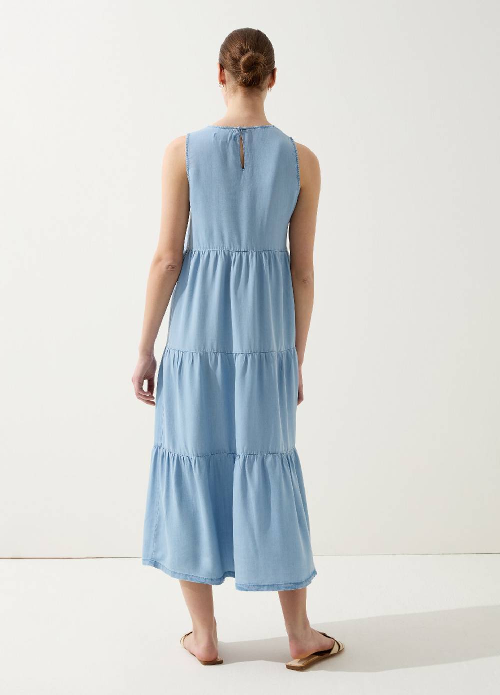 Ovs Vestito lungo effetto denim a balze 2025