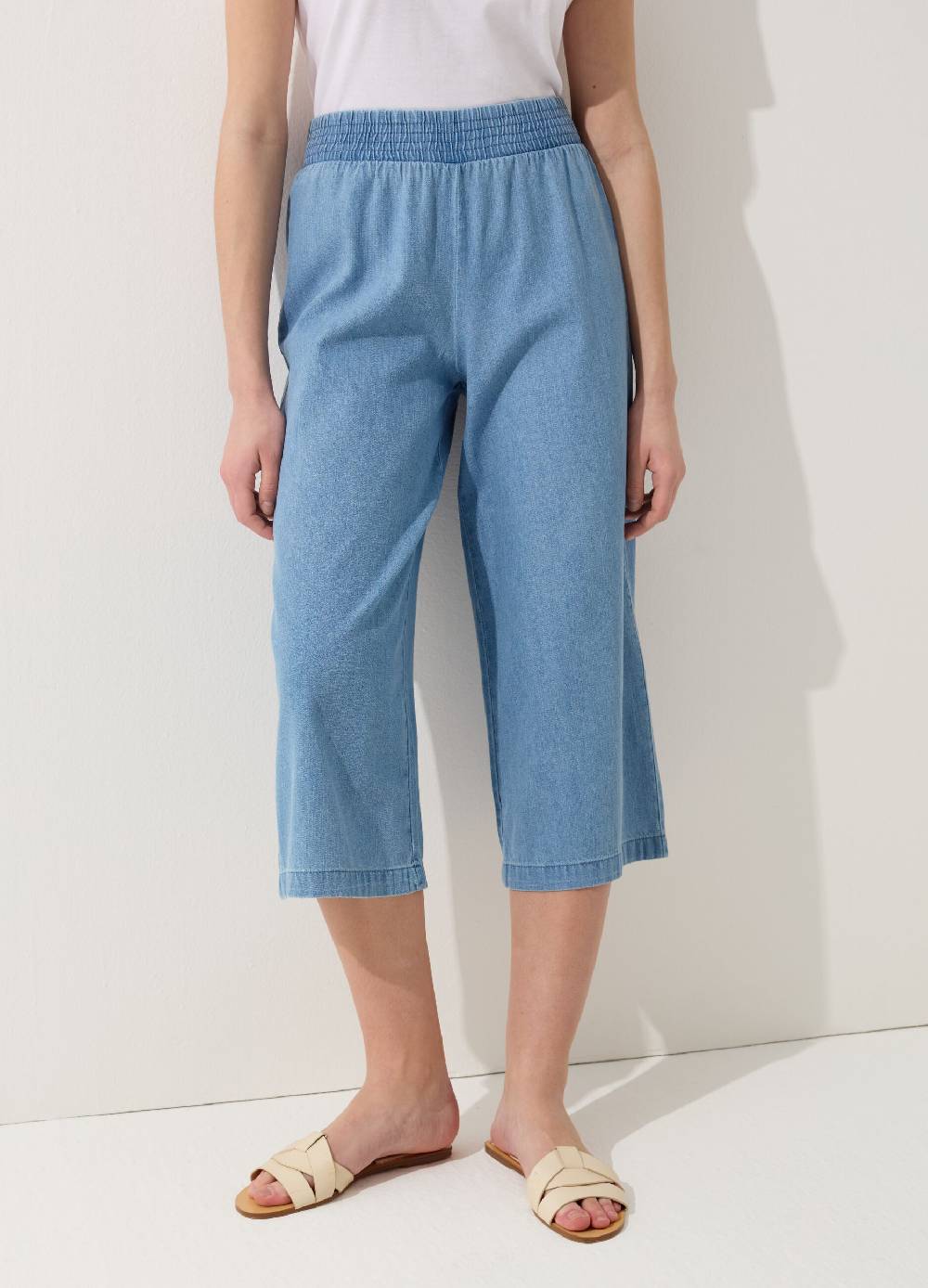 Ovs Pantalone wide leg cropped effetto denim Italia