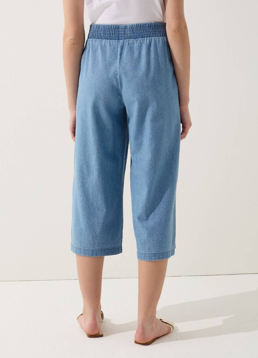 Ovs Pantalone wide leg cropped effetto denim Italia