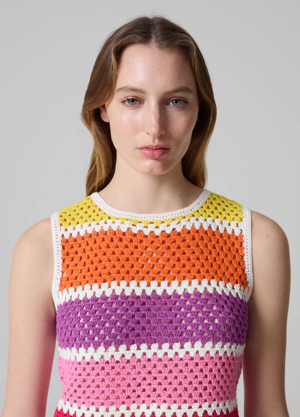 Ovs Tank top crochet a righe multicolor In Linea