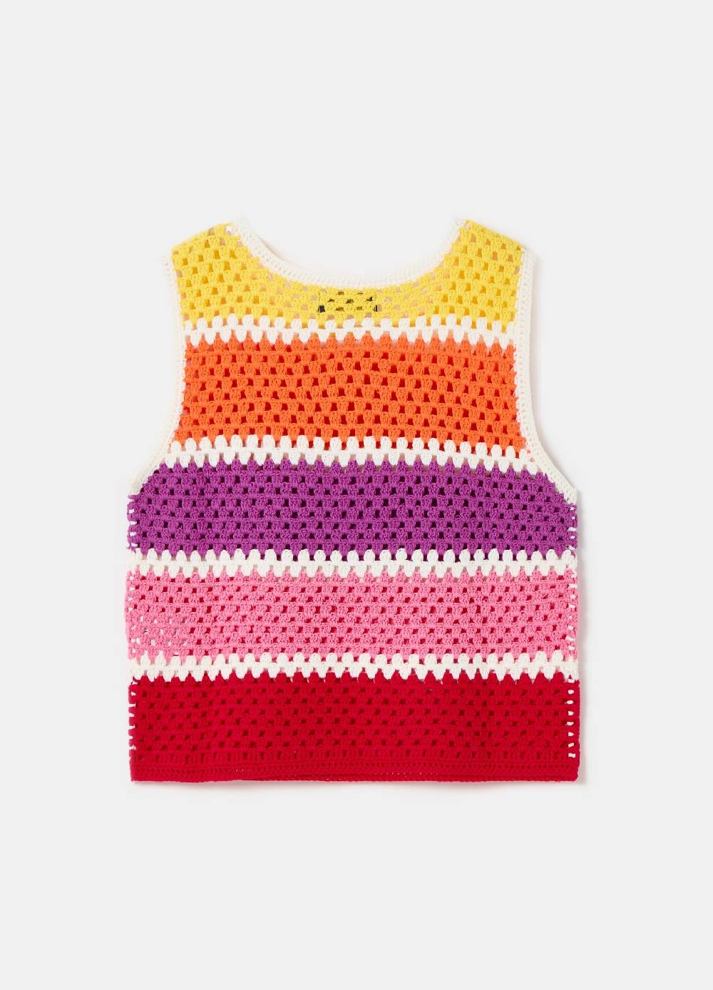 Ovs Tank top crochet a righe multicolor In Linea