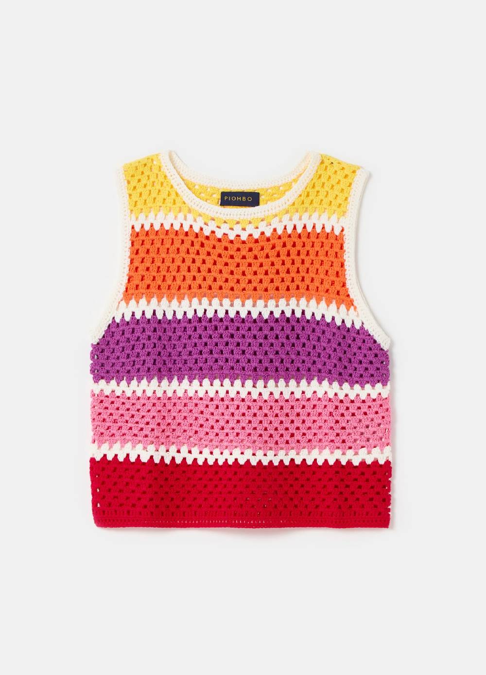Ovs Tank top crochet a righe multicolor In Linea