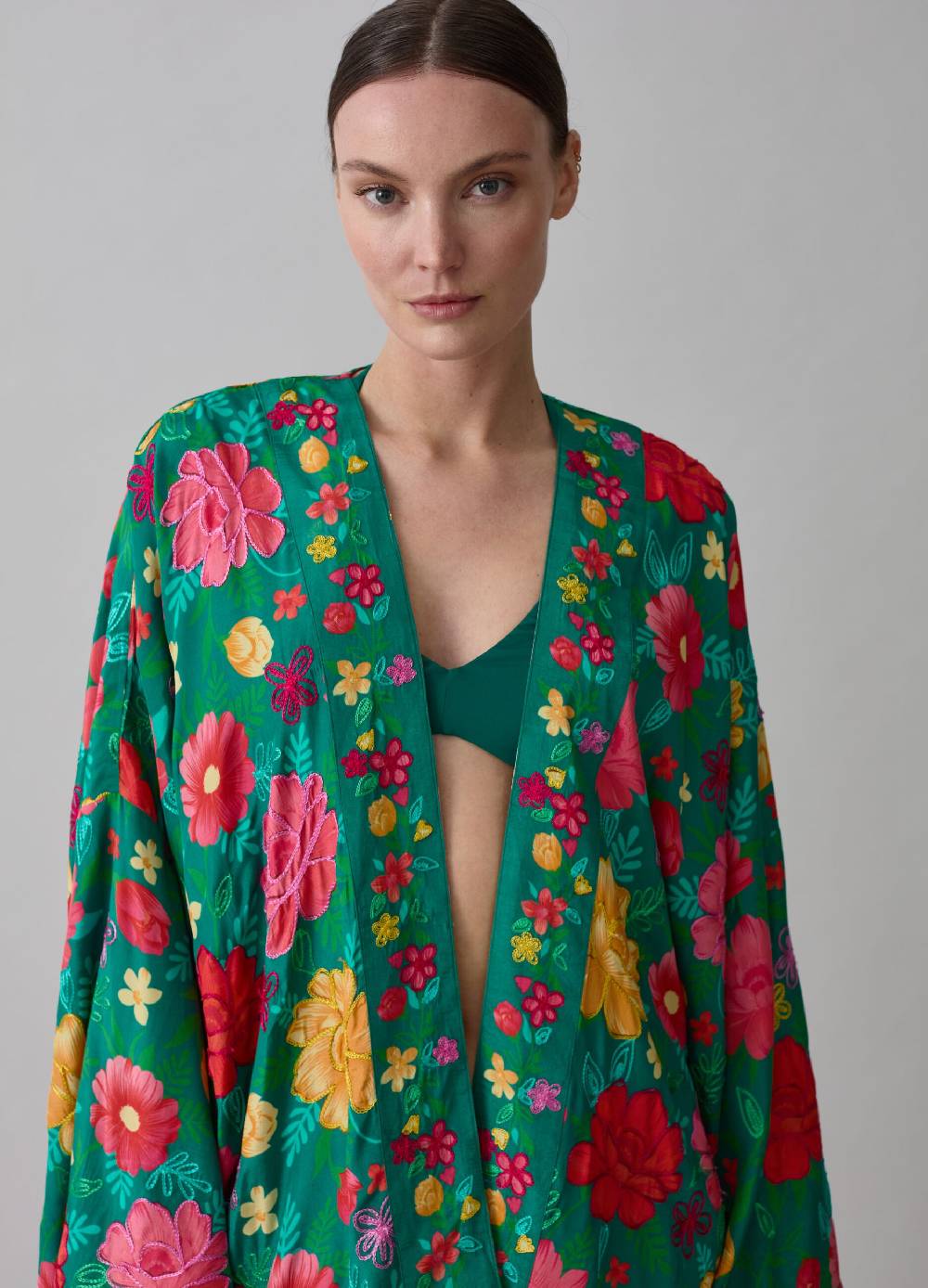 Ovs Kimono aperto copri costume floreale Spedizione Gratuita