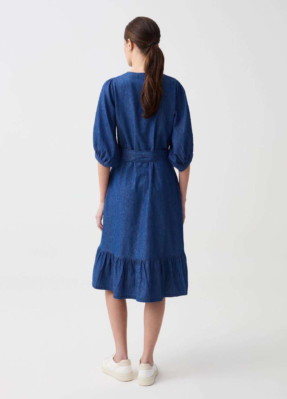 Ovs Abito midi in denim a portafoglio Fino Al -60%