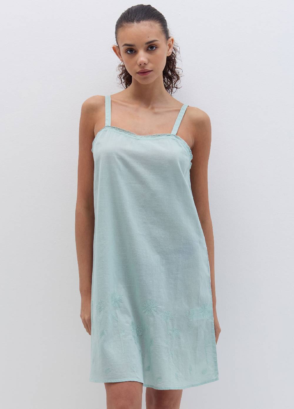 Ovs Camicia da notte in cotone con ricamo Sottocosto